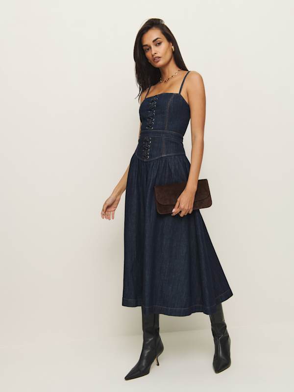 Florentina Denim Midi Dress - Liffey